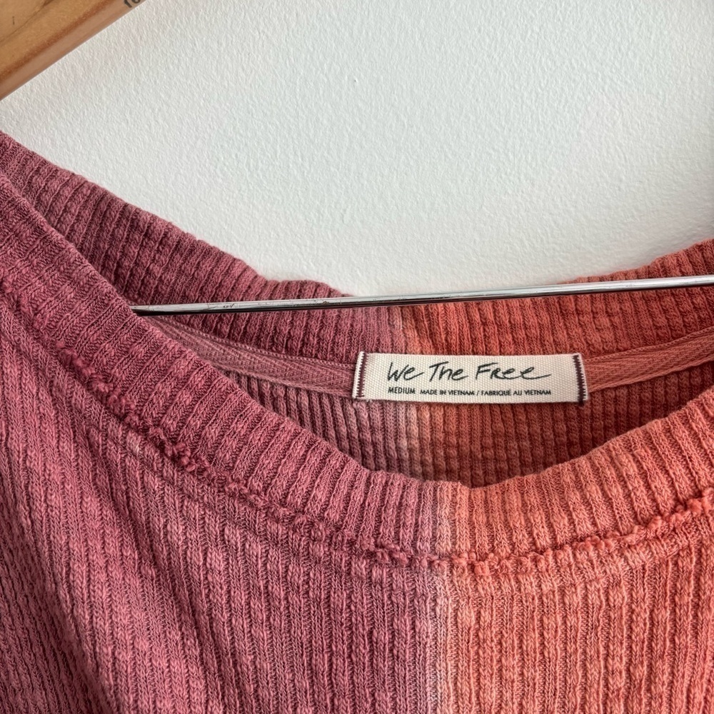 Free People Logan Colourblock Stretch Tie Dye Cotton Waffle Knit - Picture 5 of 12